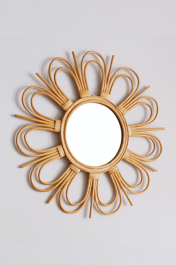 Rattan starburst mirror
