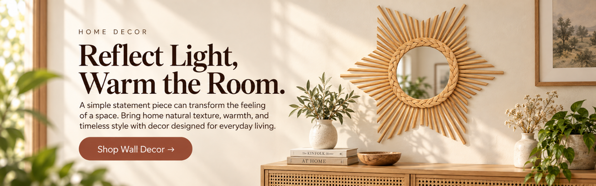 Center Banner with Text Reflect List Warm The Room