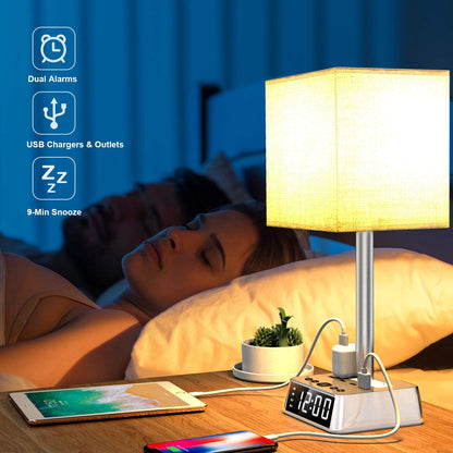 Charging station table lamp