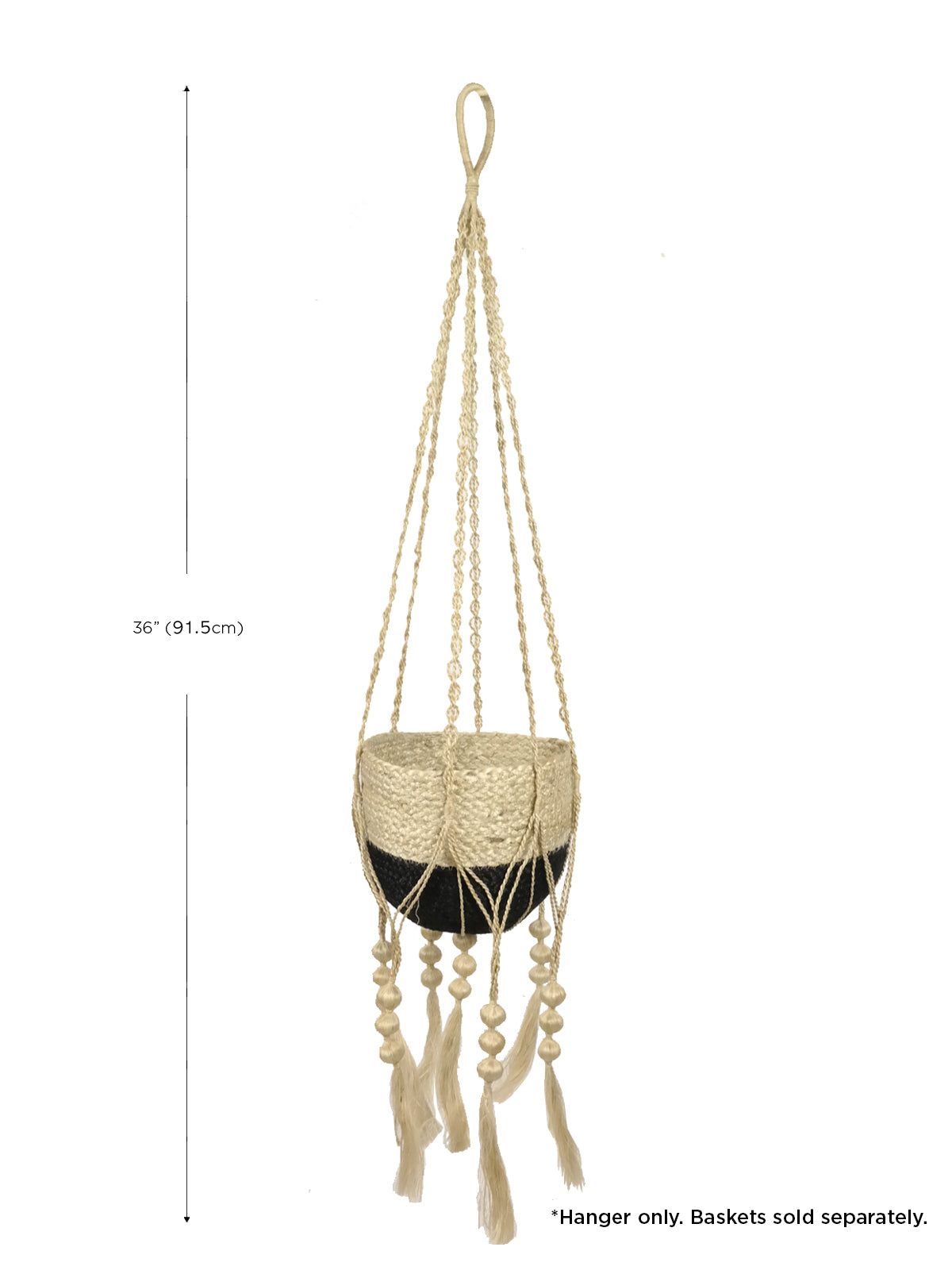 Fiora plant hanger with a woven basket