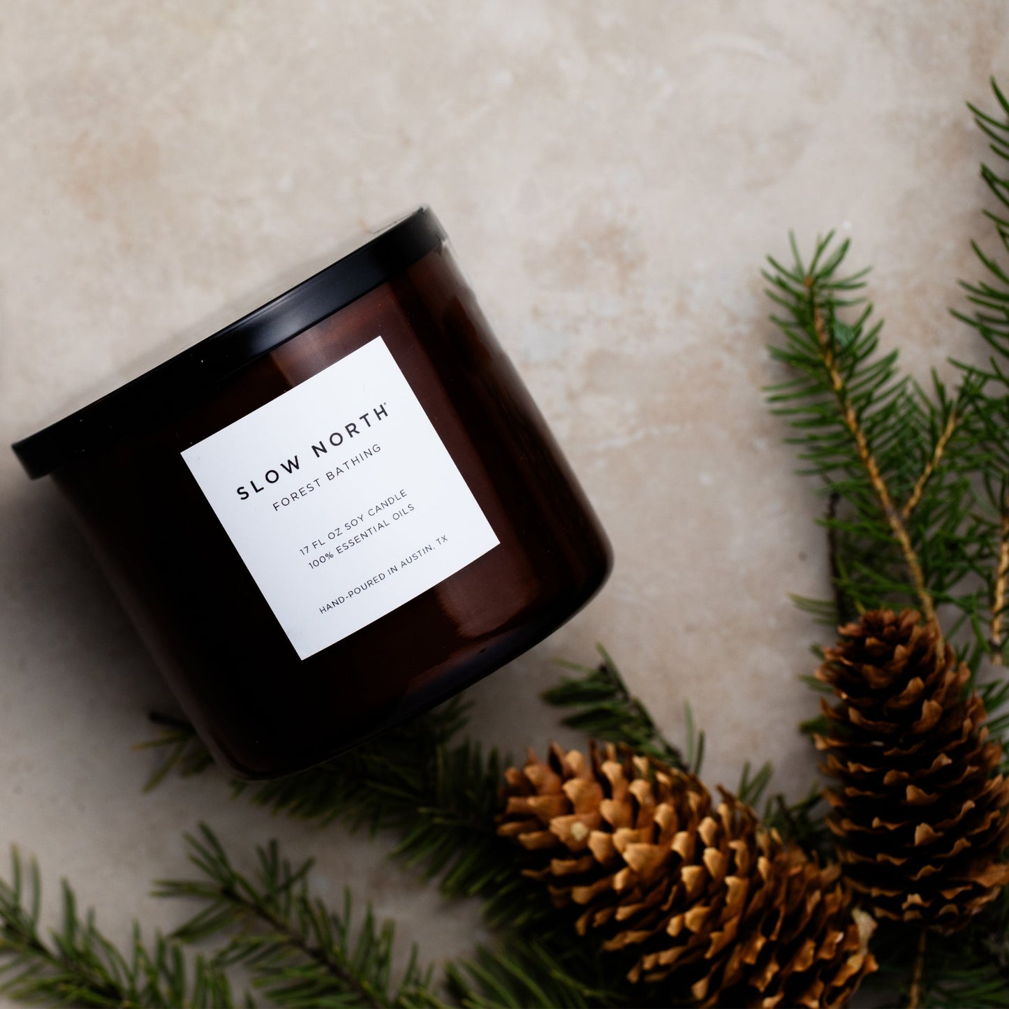 Forest-scented candle