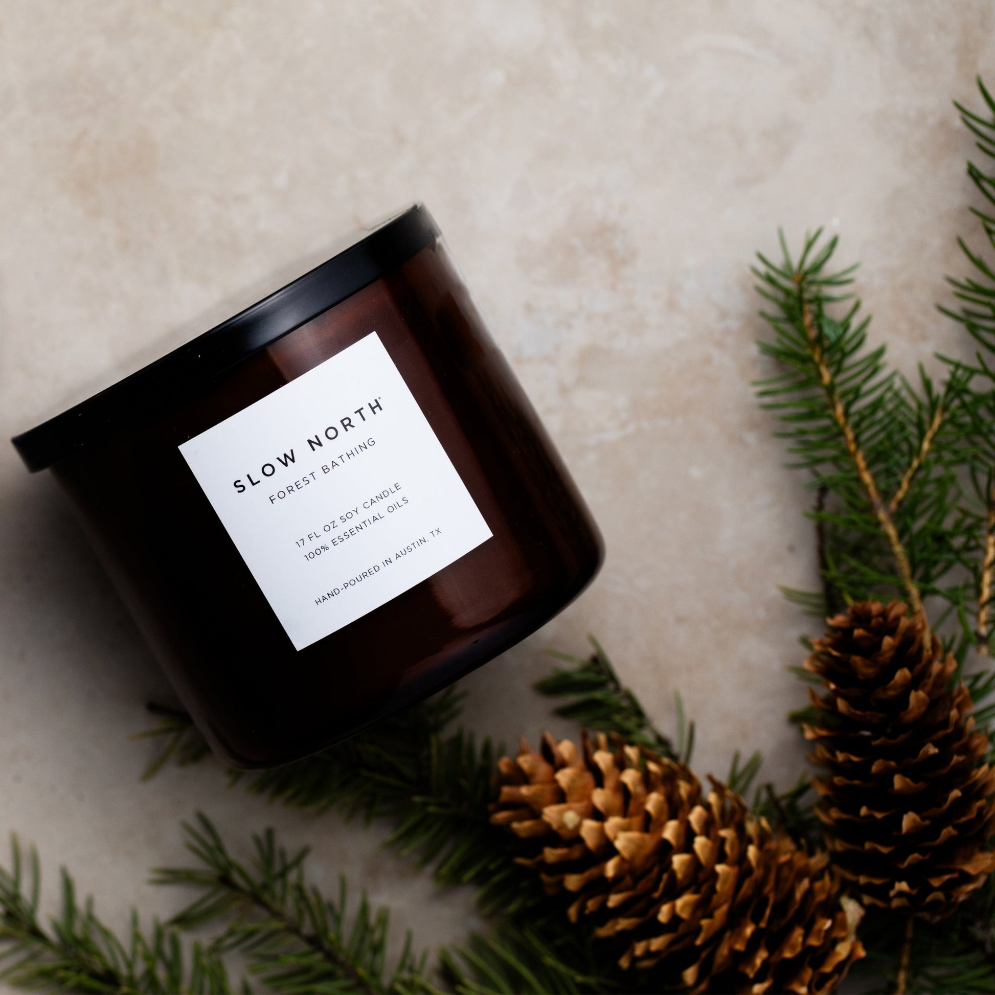 Forest-scented candle