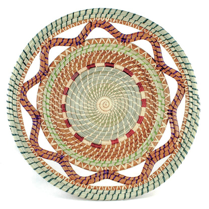 Handmade Celestina Basket displayed as a colorful tabletop home décor accent.