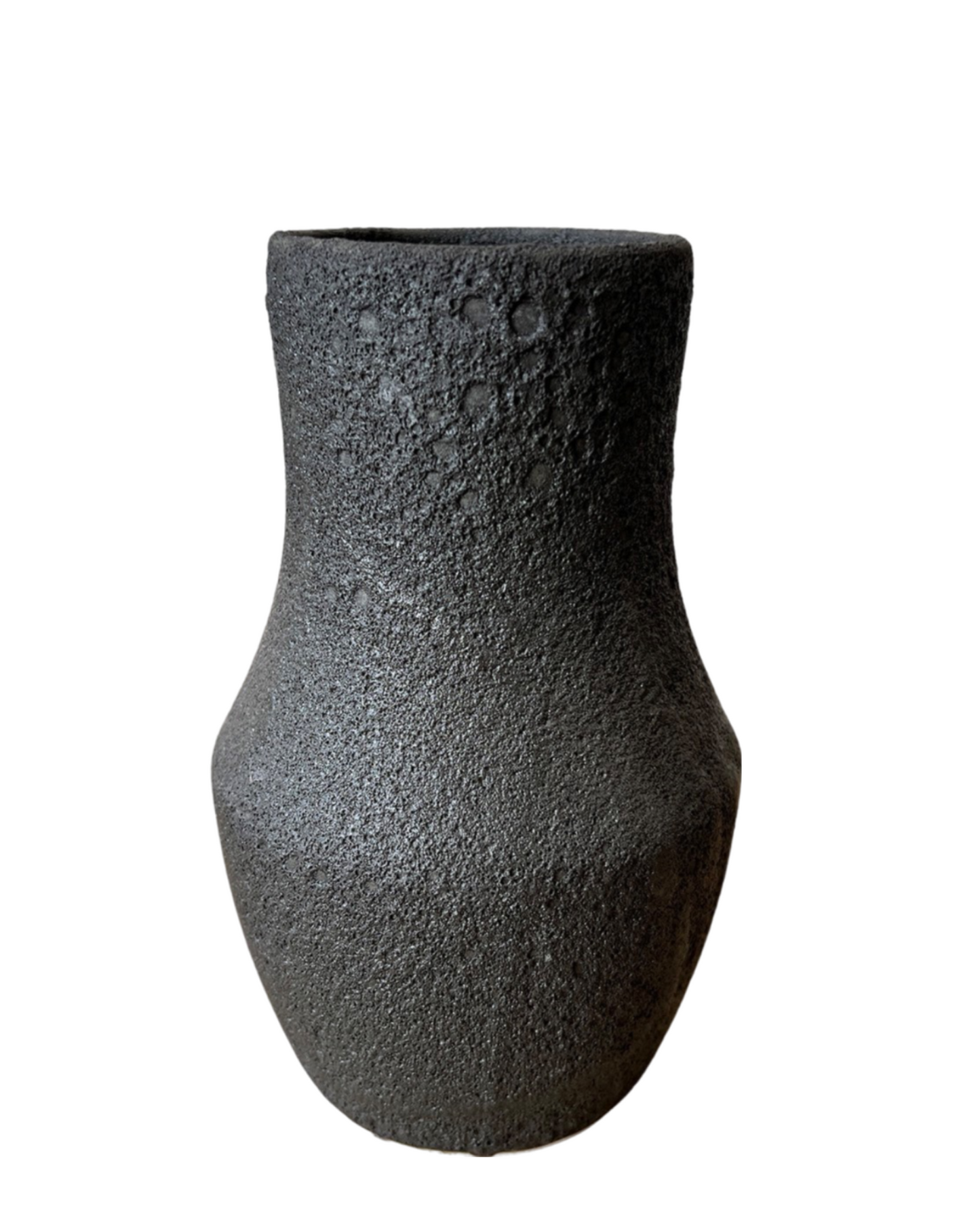 Leda Crater porcelain vase black