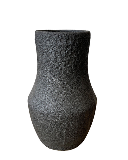 Leda Crater porcelain vase black
