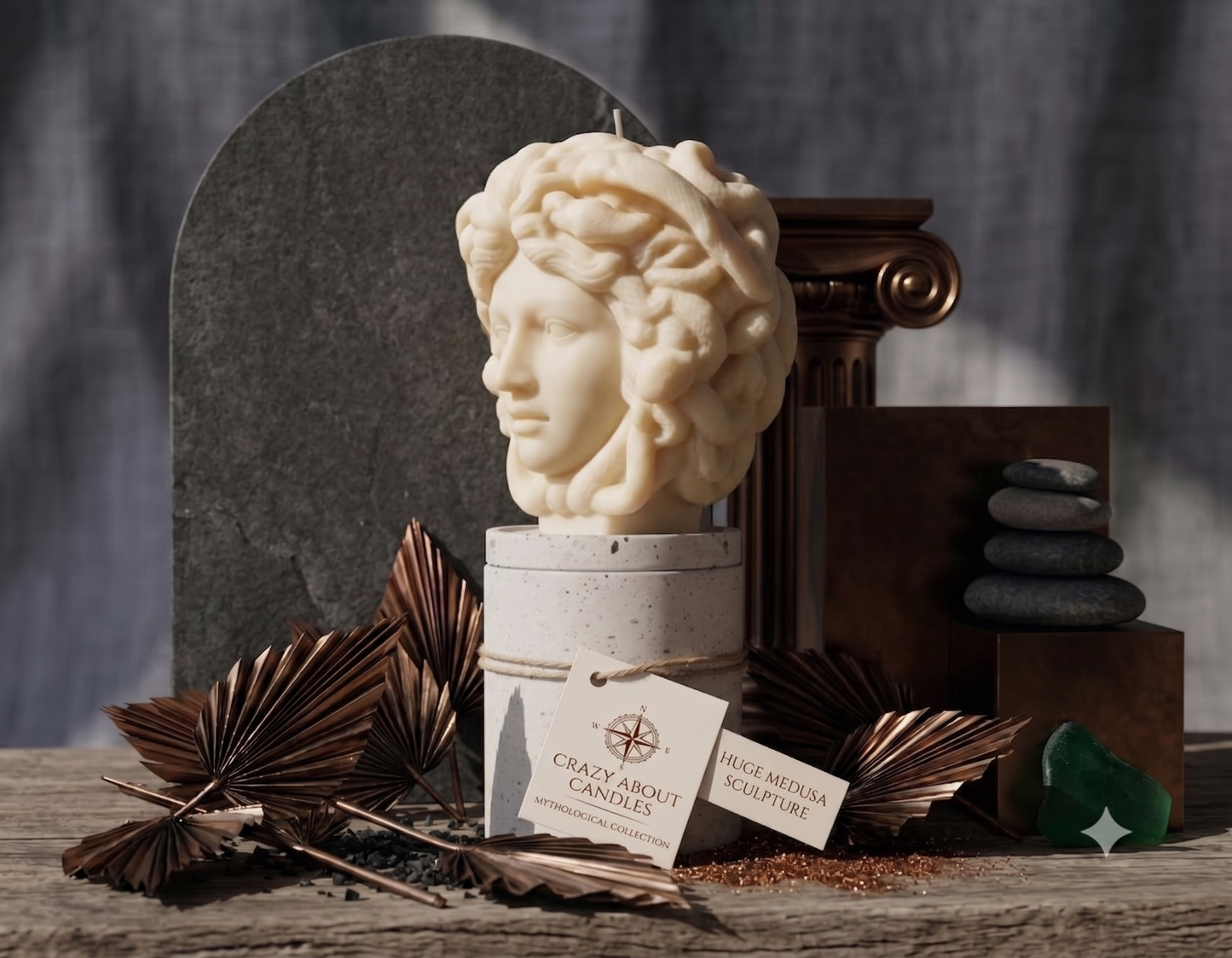 Medusa Sculpture Candle – Hand-Poured Soy Wax