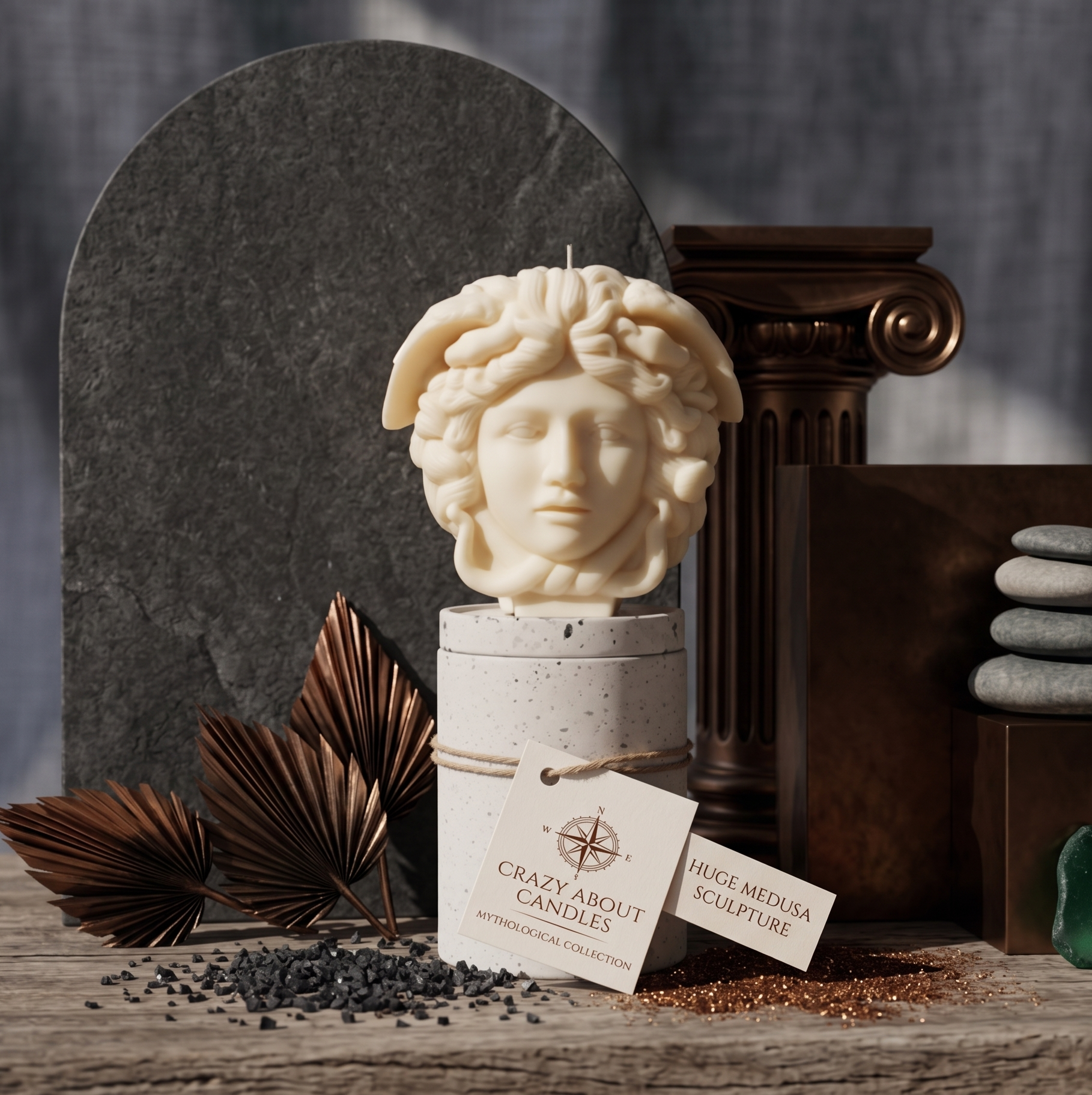 Medusa Sculpture Candle – Hand-Poured Soy Wax