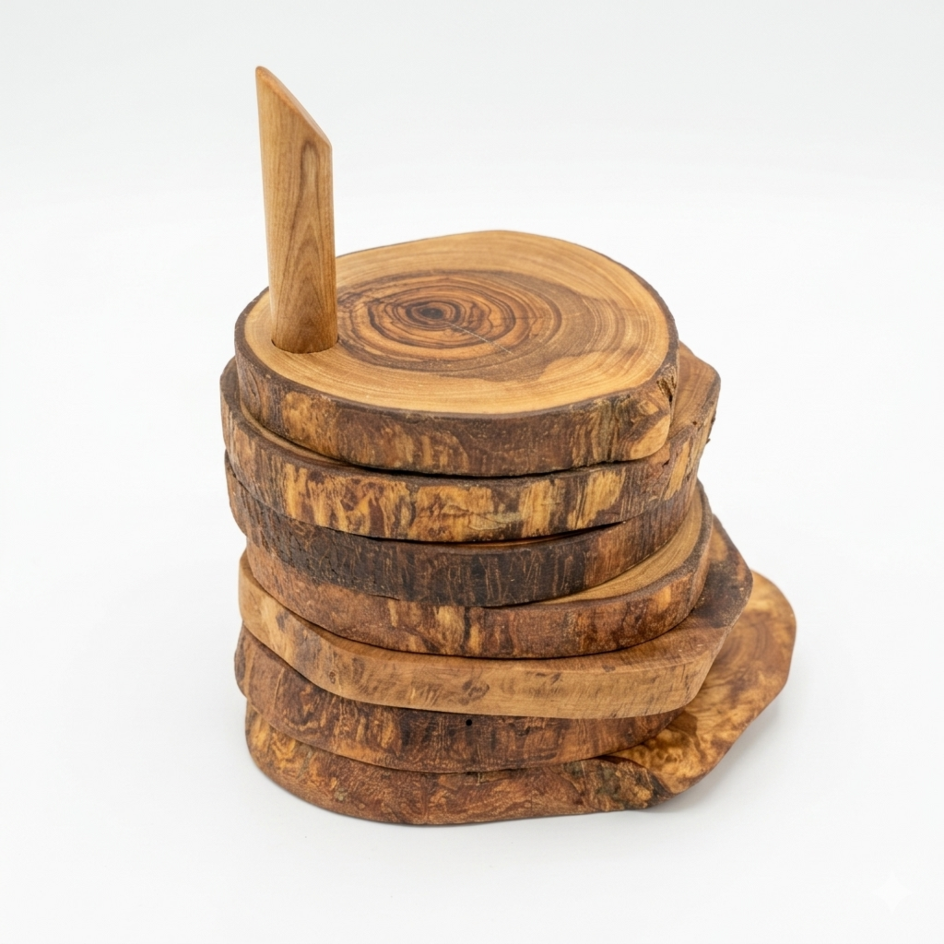 Olive wood coasters