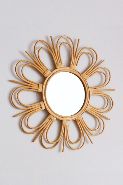 Rattan starburst mirror