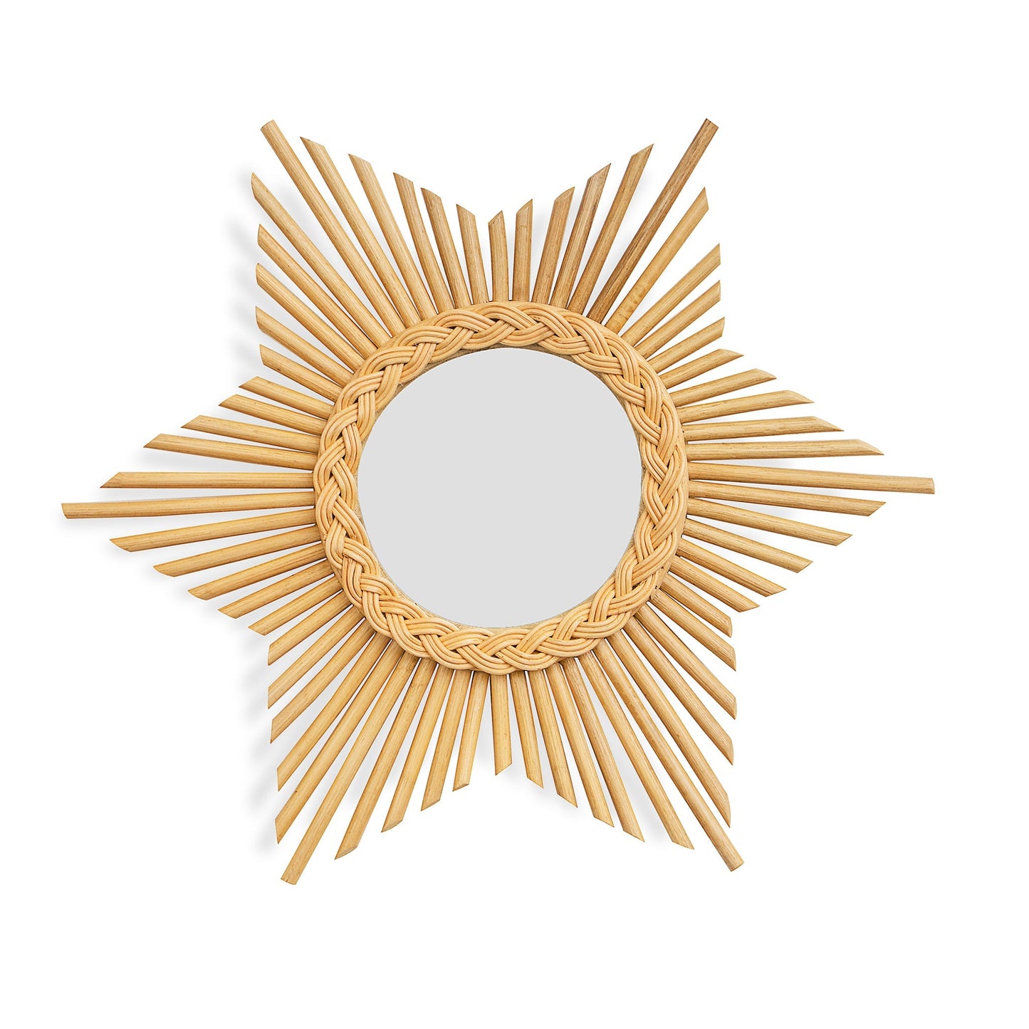 Rattan wall mirror