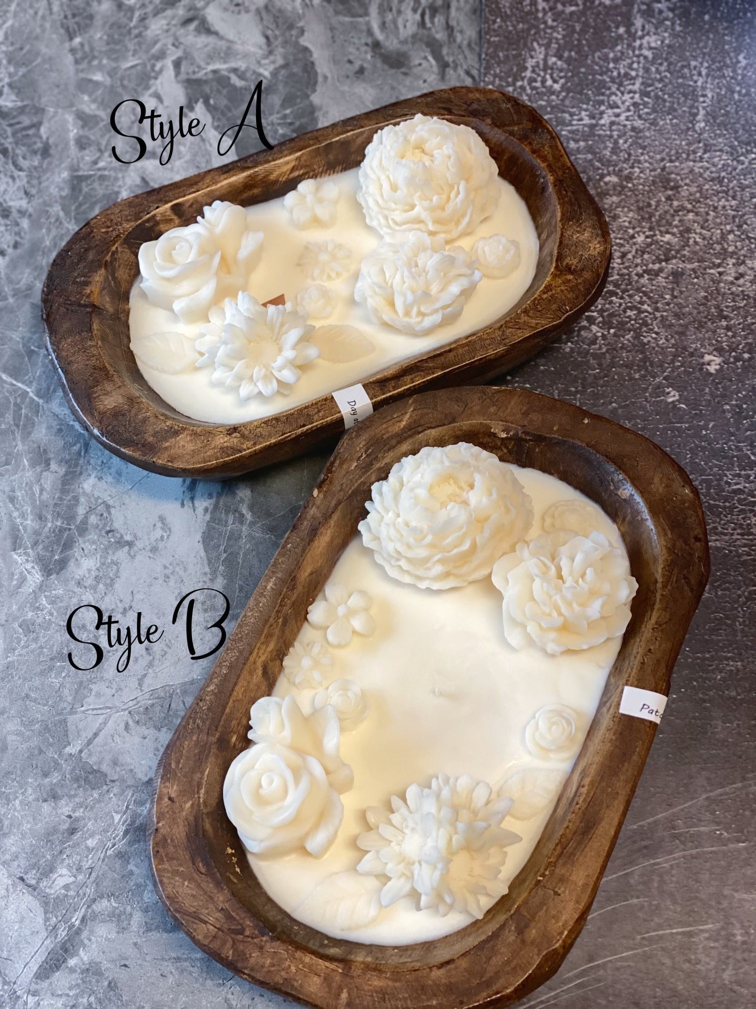Wooden bowl candle
