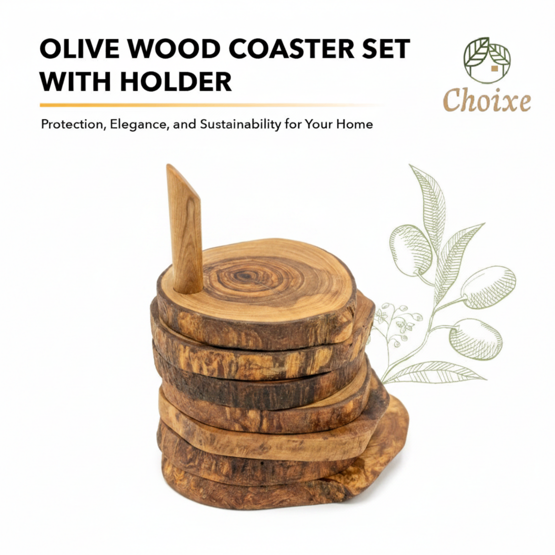 Coaster set with holder